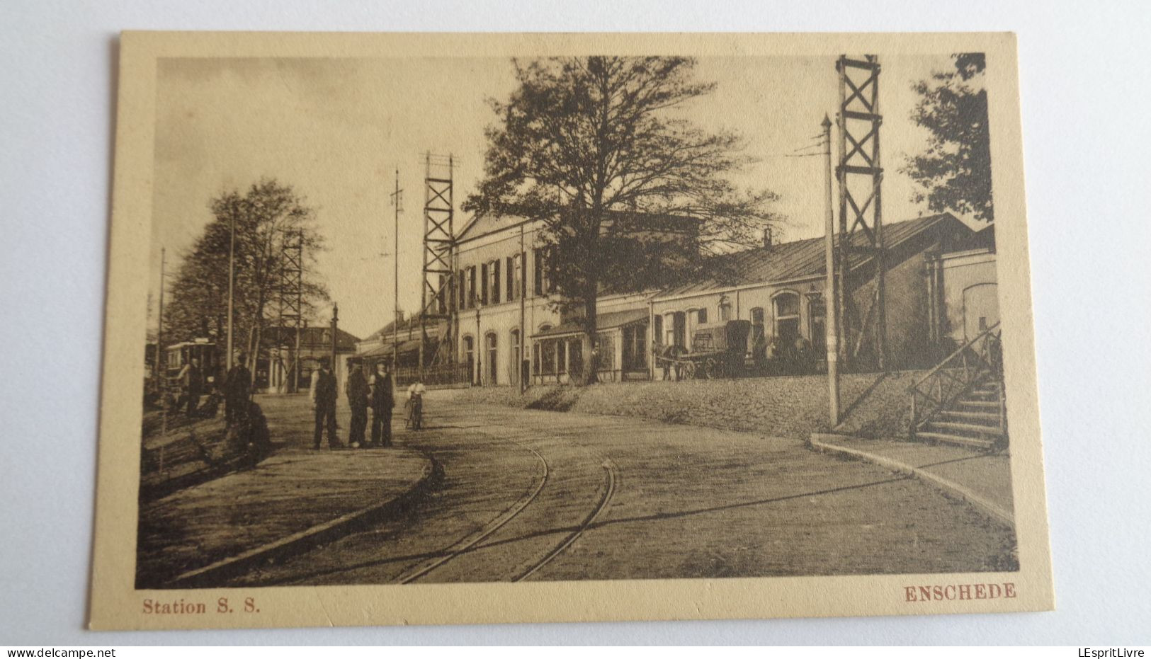 ENSCHEDE Station S S Gare Tram Animée Carte Postale Postcard CPA - Enschede