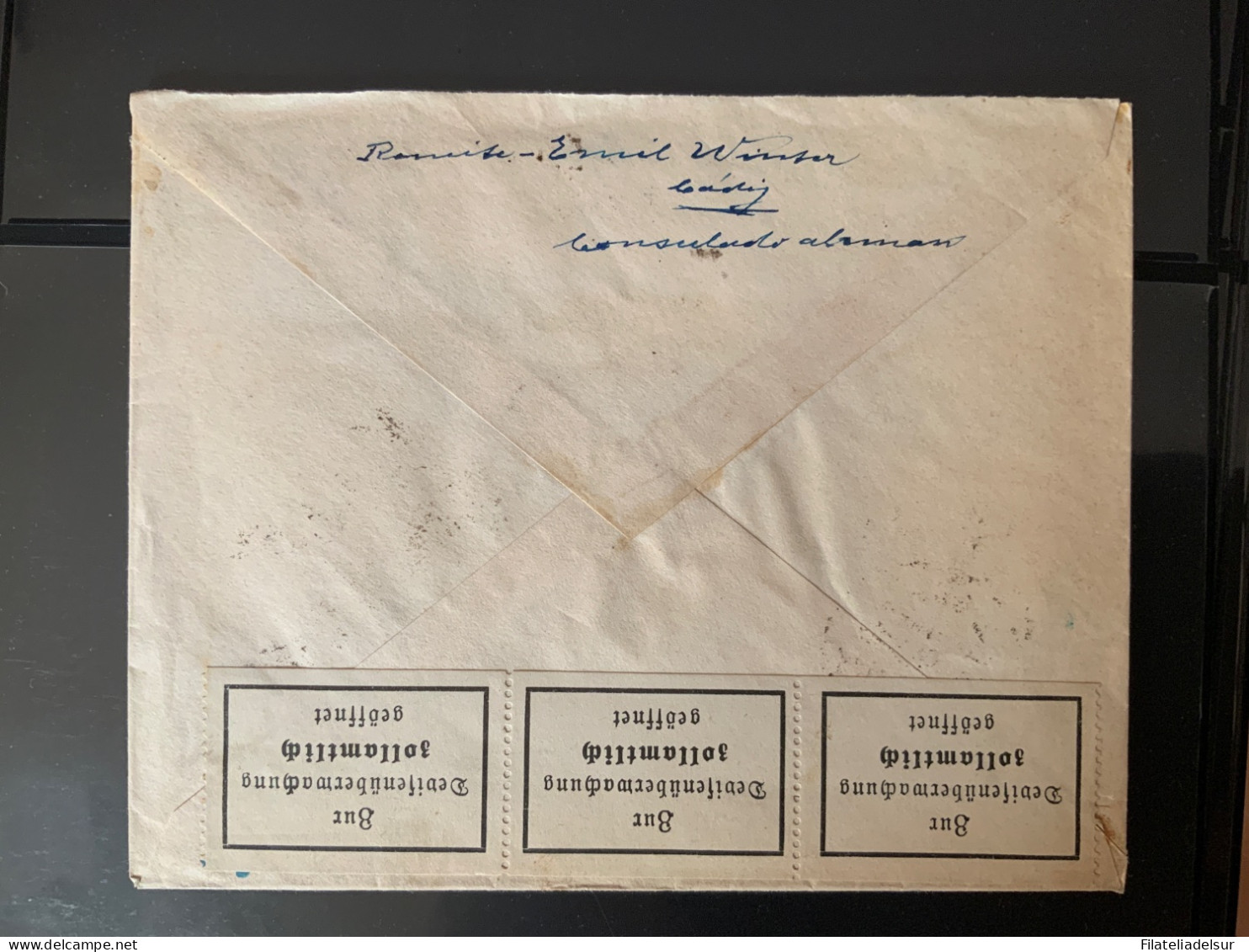 Cadiz A Alemania. Mit Lufpost. Aereo. Consulado Aleman. 1939 - Cartas & Documentos