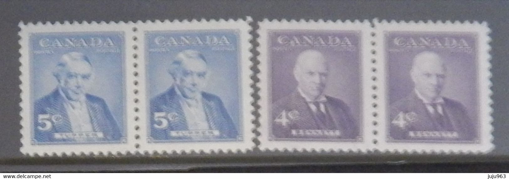 CANADA PAIRE DE 2 X YT 284/285 NEUFS**MNH" PREMIERS MINISTRES" ANNÉE 1955 - Ongebruikt