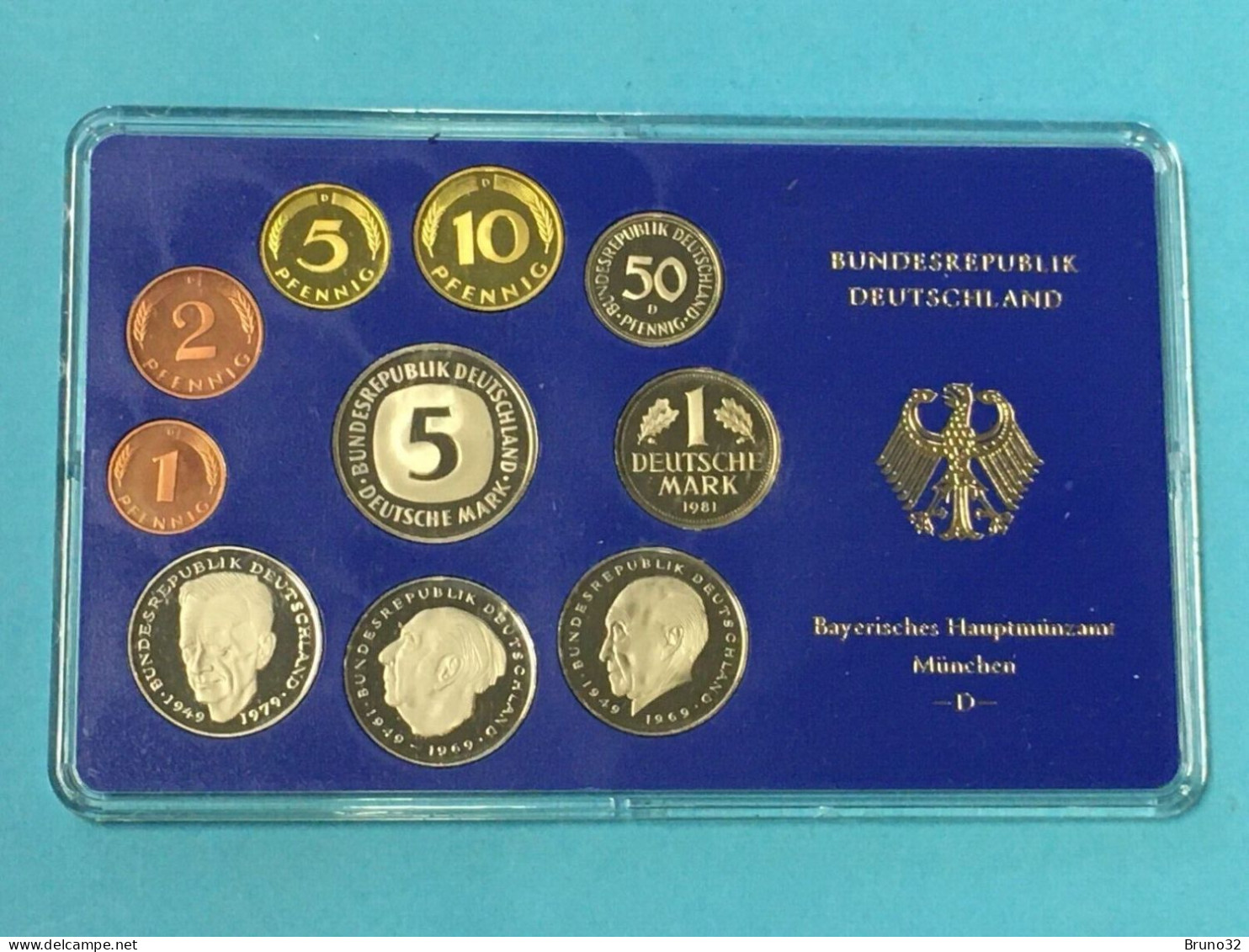 BRD - GERMANIA FEDERALE - 1981 D PROOF - Set Di Monete Divisionali - Mint Sets & Proof Sets