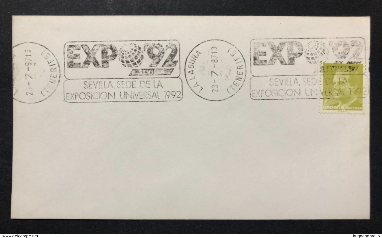 SPAIN, Cover With Special Cancellation « EXPO '92 », « LA LAGUNA (Tenerife) Postmark », 1987 - 1992 – Séville (Espagne)