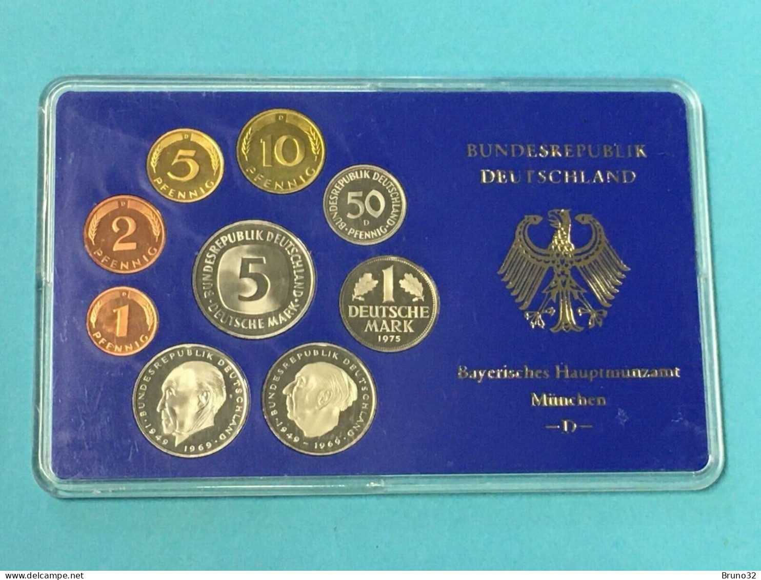 BRD - GERMANIA FEDERALE - 1975 D PROOF - Set Di Monete Divisionali - Mint Sets & Proof Sets
