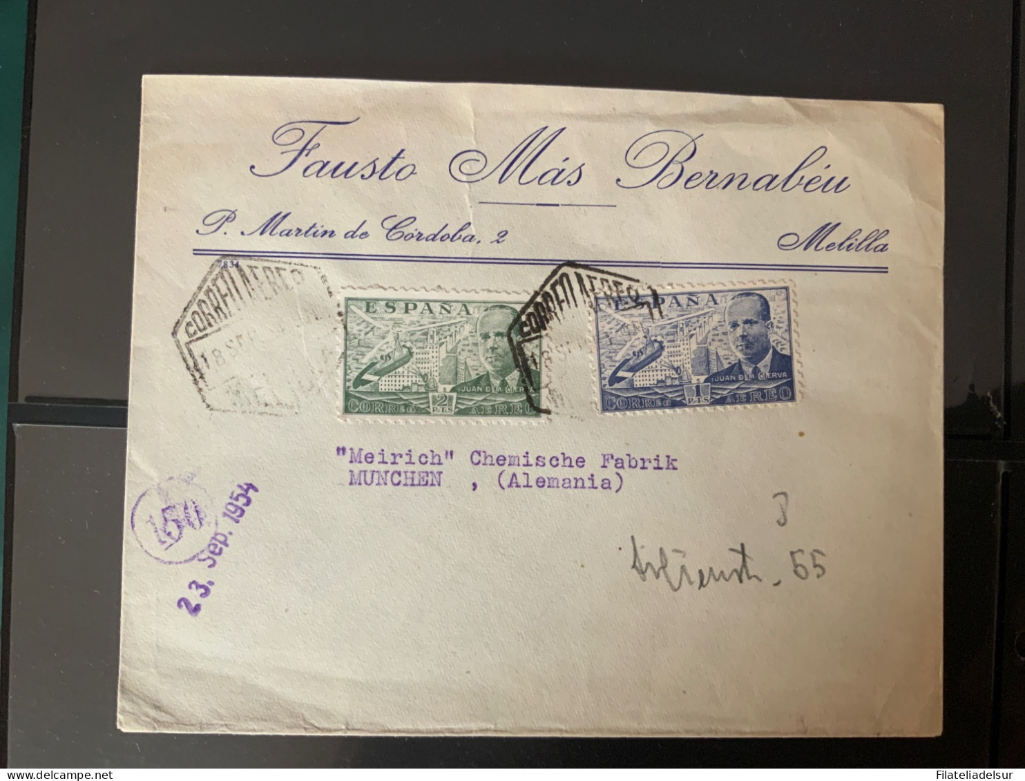 Melilla A Munich. Alemania. Correo Aereo. - Cartas & Documentos