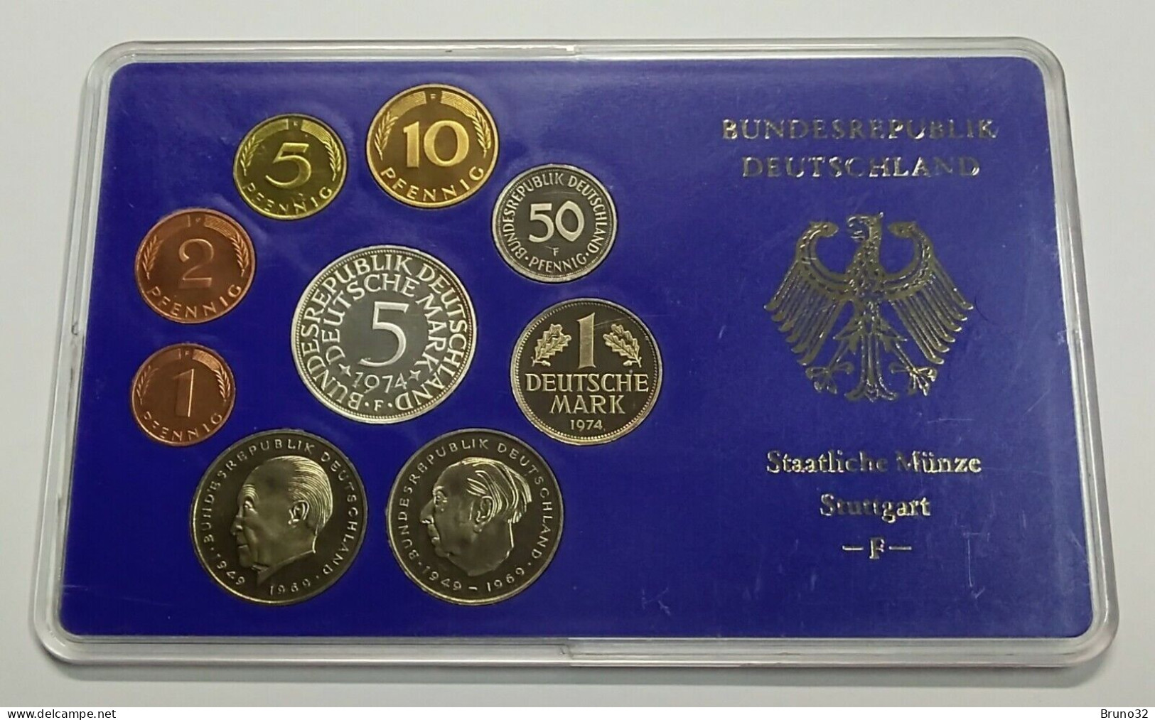 BRD - GERMANIA FEDERALE - 1974 F PROOF - Set Di Monete Divisionali - Mint Sets & Proof Sets