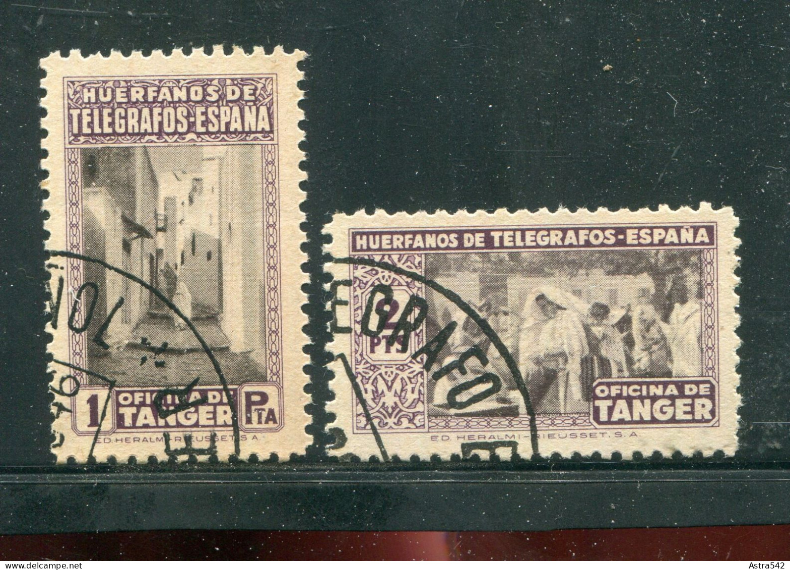 "SPANIEN-OFICINA DE TANGER" 2 Werte "Huerfanos De Telegrafos" Gestempelt (B768) - Liefdadigheid