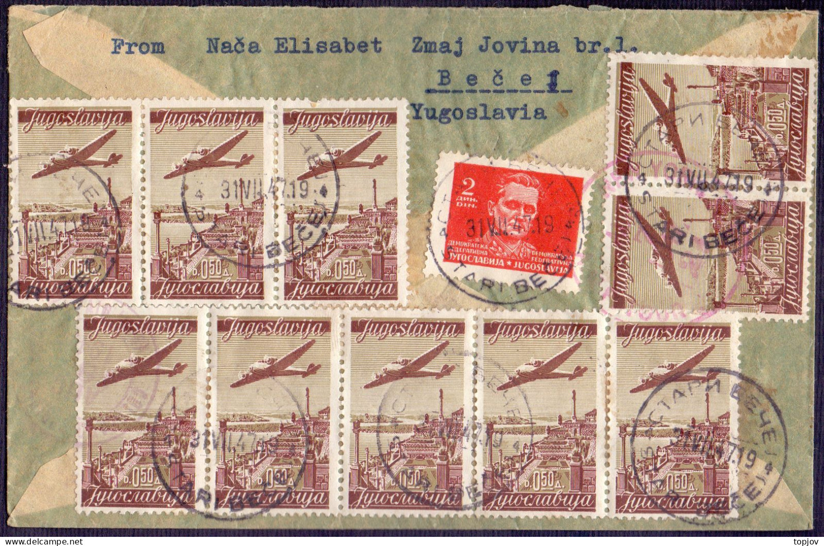 JUGOSLAVIA - AIR LETTER To USA - DUBROVNIK - 1947 - Luftpost