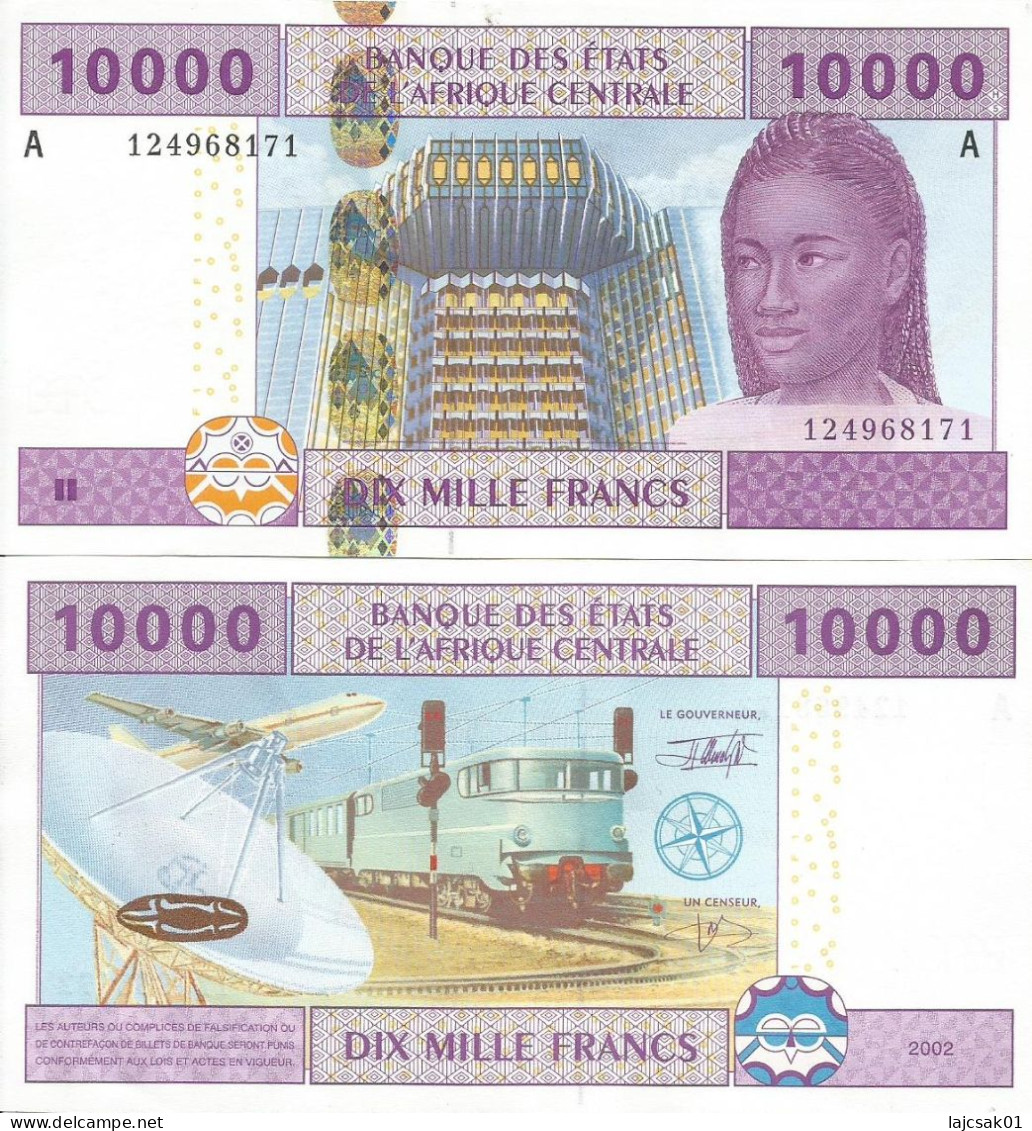 CAS GABON 10.000 Francs 2002. UNC - Central African States