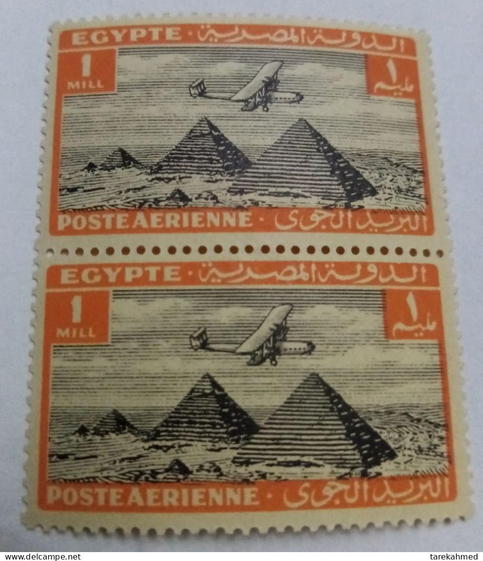 EGYPT 1933 - Pair Of An Imperial Airline Over The Pyramid STAMP, SG 193, Original Gum , MNH - Neufs