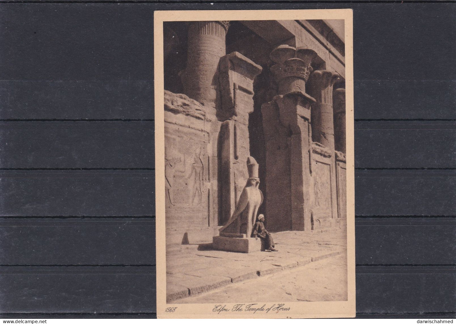 ÄGYPTEN - EGYPT- DYNASTIE- ÄGYPTOLOGIE- EDFU - TEMPEL OF HORUS- POST CARD- UNGEBRAUCHT - Sphynx