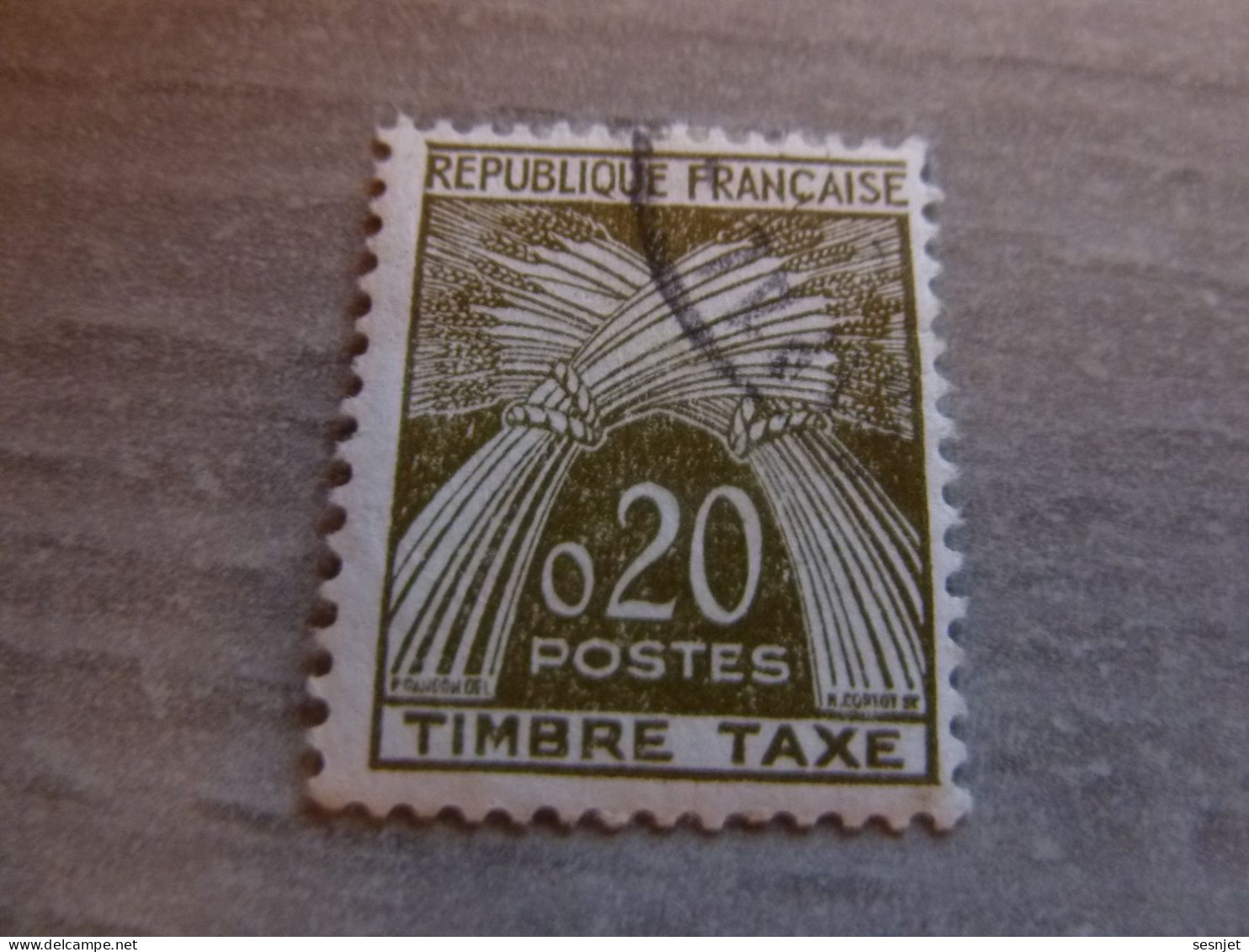 Type Gerbes - Timbre-Taxe - 20c. - Yt 92 - Brun-olive - Oblitéré - Année 1960 - - 1960-.... Oblitérés