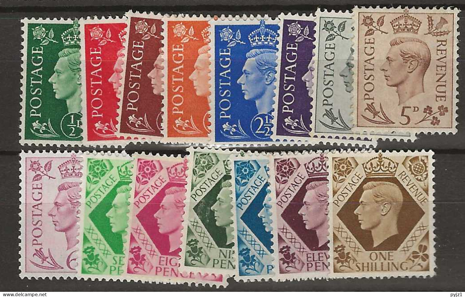 1937 MH GB, Mi 198-211 - Unused Stamps