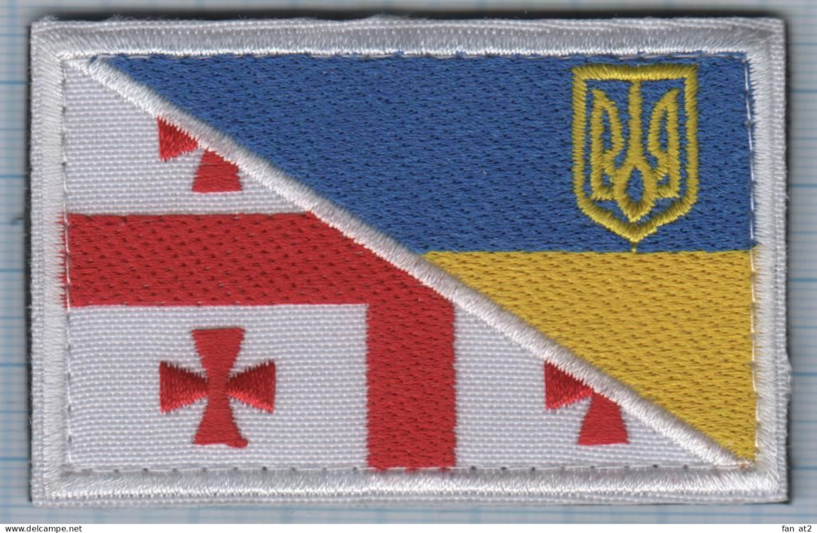 UKRAINE / Patch, Abzeichen, Parche, Ecusson / Georgia National Legion. Ukrainian-Georgian Flag . Ru Invasion War Velcro - Stoffabzeichen