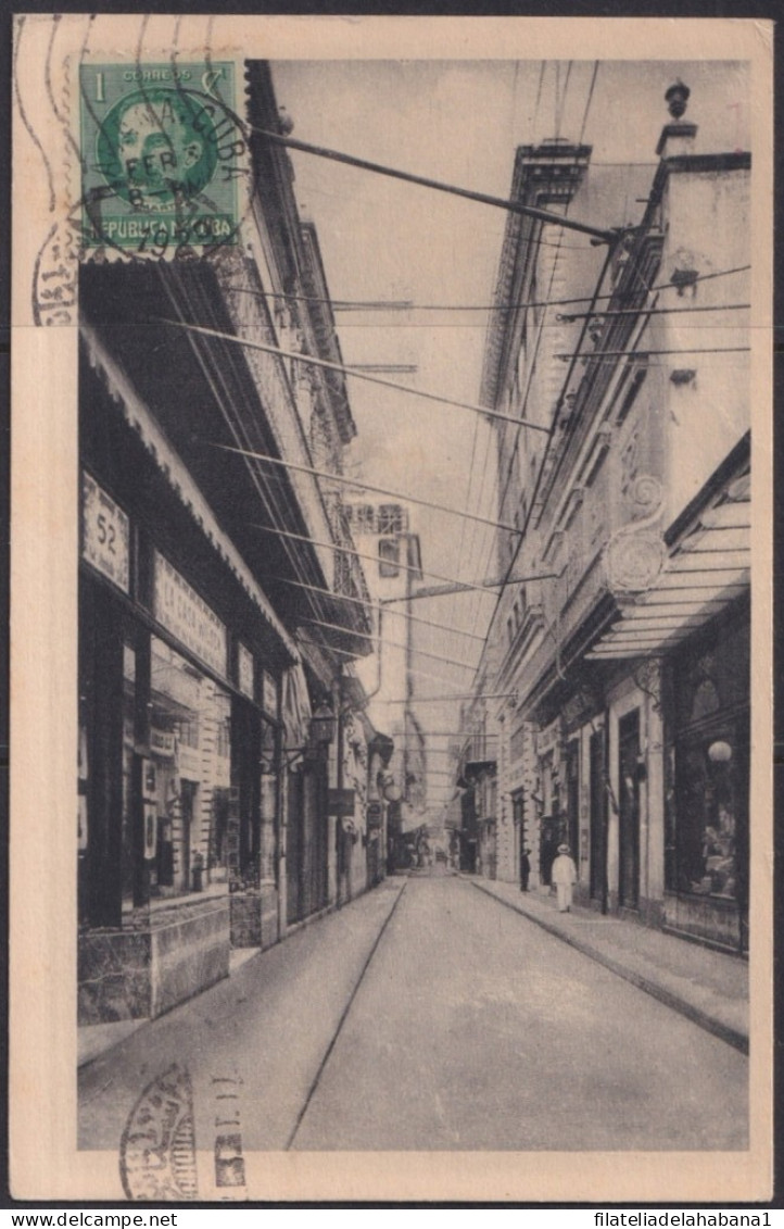 POS-1834 CUBA POSTCARD 1929 OBISPO STREET. - Cuba