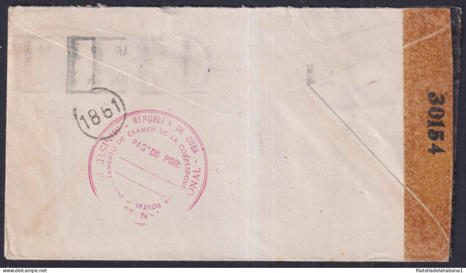 1942-H-32 CUBA REPUBLICA 1942 SEMIPOSTAL WWII CENSORSHIP COVER TO ARGENTINA. - Brieven En Documenten