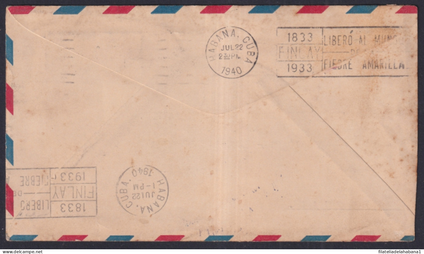 1940-H-83 USA COVER TO CUBA 1940 POSTMARK AYUDE A SU CARTERO. - Cartas & Documentos