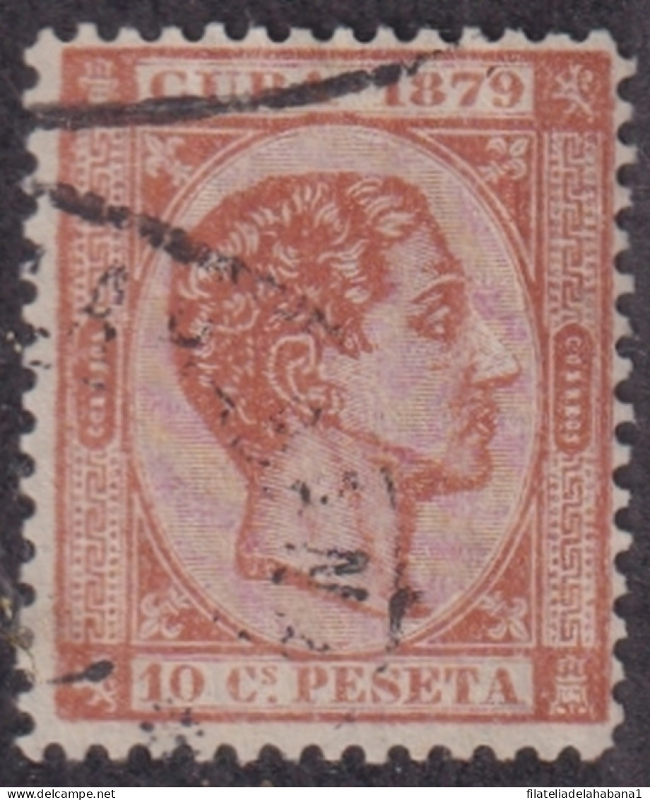 1879-212 CUBA SPAIN 1879 ALFONSO XIII 10c PHILATELIC FORGERY USED.  - Prephilately