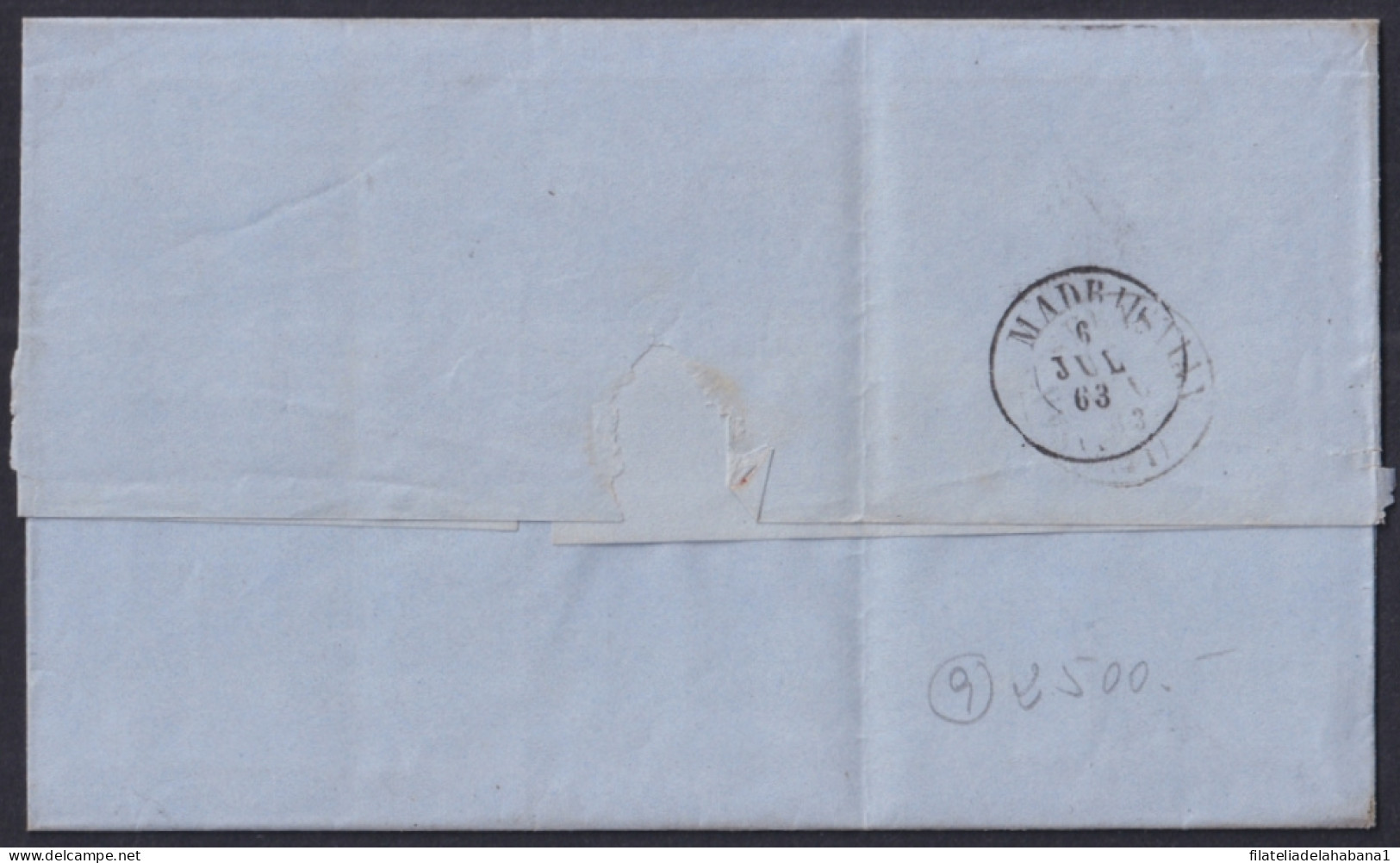 1857-H-362 CUBA SPAIN 1857 ISABEL II 1r TO MADRID FORWARDED TO SAN SEBASTIAN.  - Prefilatelia