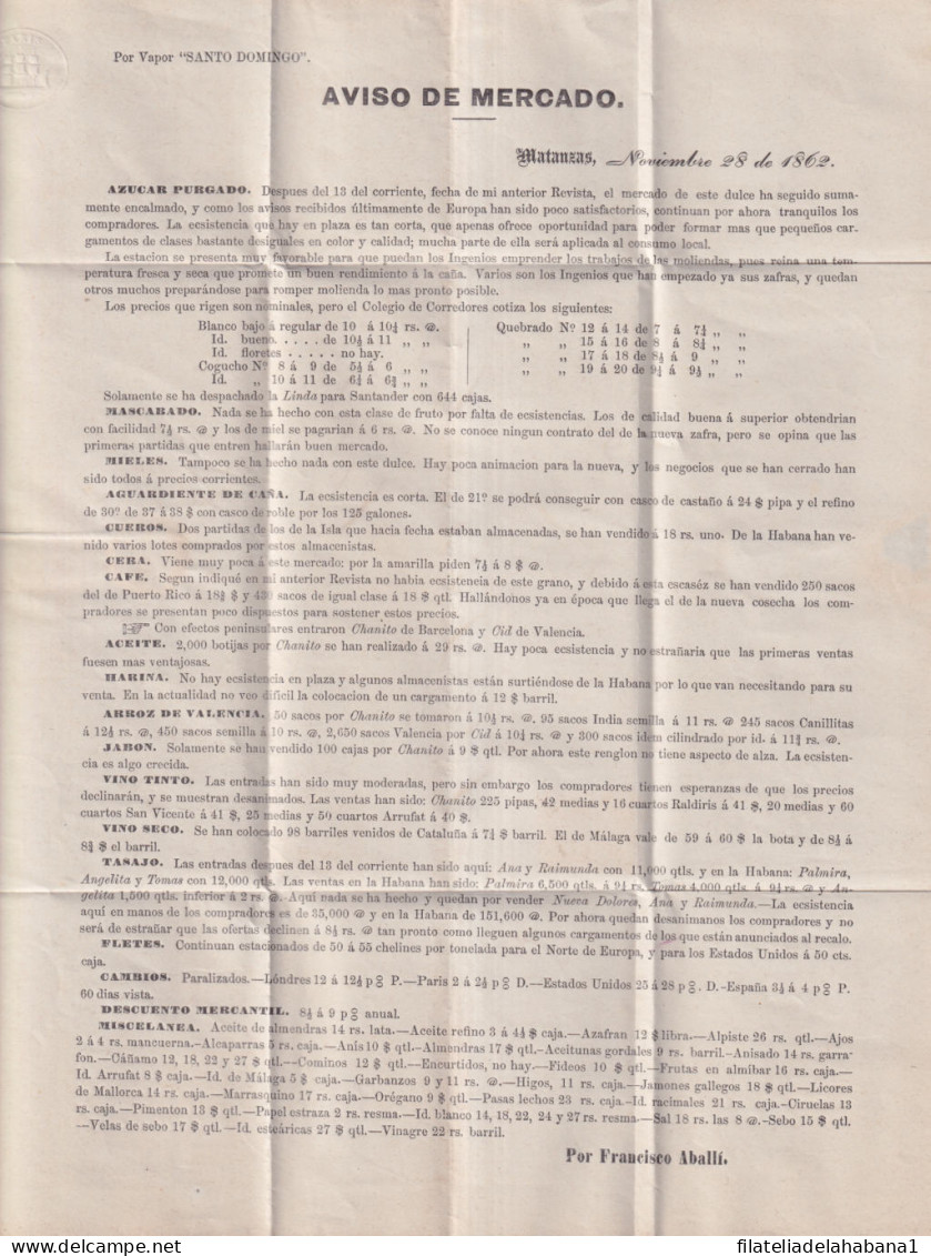 1857-H-363 CUBA SPAIN 1857 1r POSTAL FORGERY TO CADIZ TO SANTO DOMINGO SHIP. - Voorfilatelie