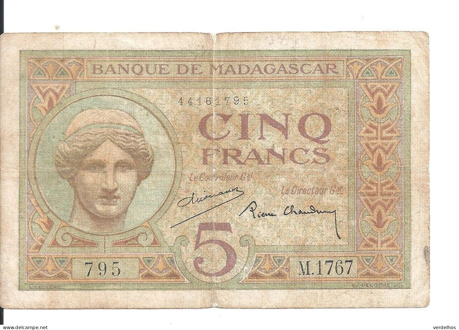 MADAGASCAR  5 FRANCS ND VF P 35 - Madagascar