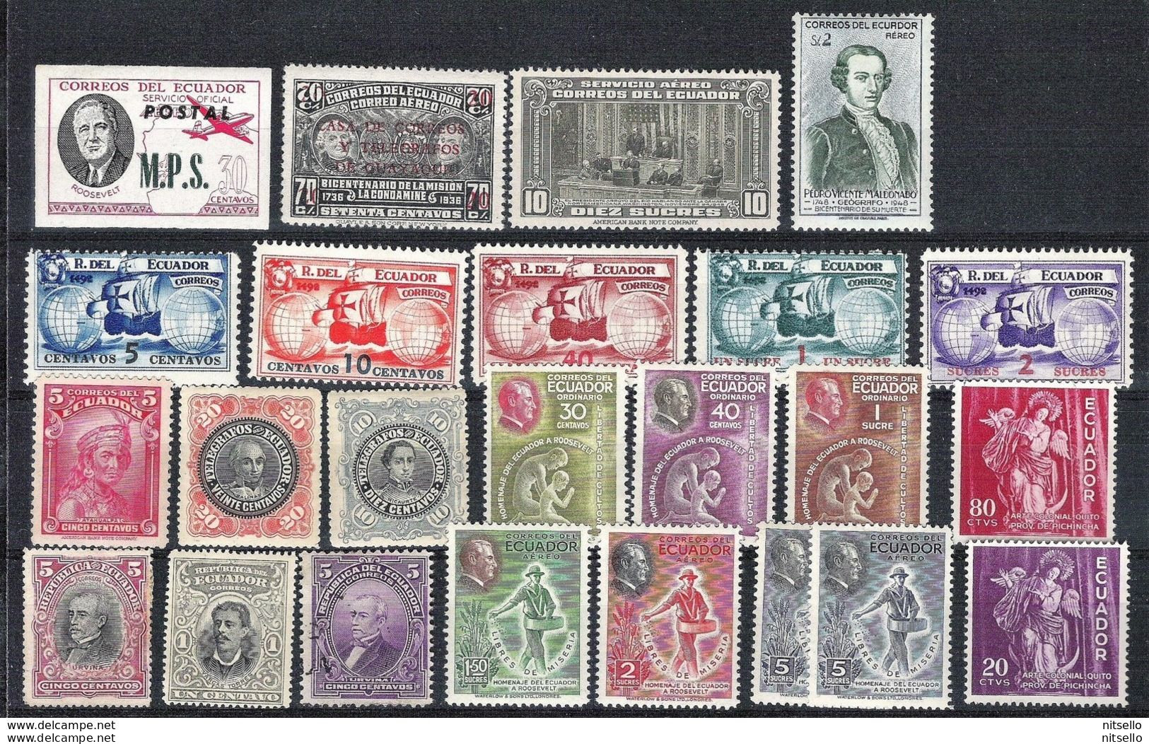 LOTE 1836  ///  (C245)  3 SCANS - EXCELENTE LOTE DE SELLOS DE ECUADOR    ¡¡¡¡LIQUIDATION !!!! - Ecuador