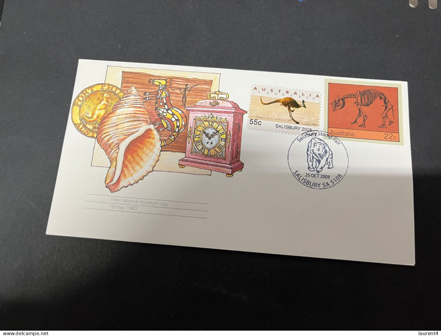 1-10-2023 (3 U 4) Australia FDC - 2008 - Salisbury 2008 Kangaroo Stamp - Dinosaur 22 Cents - Otros & Sin Clasificación