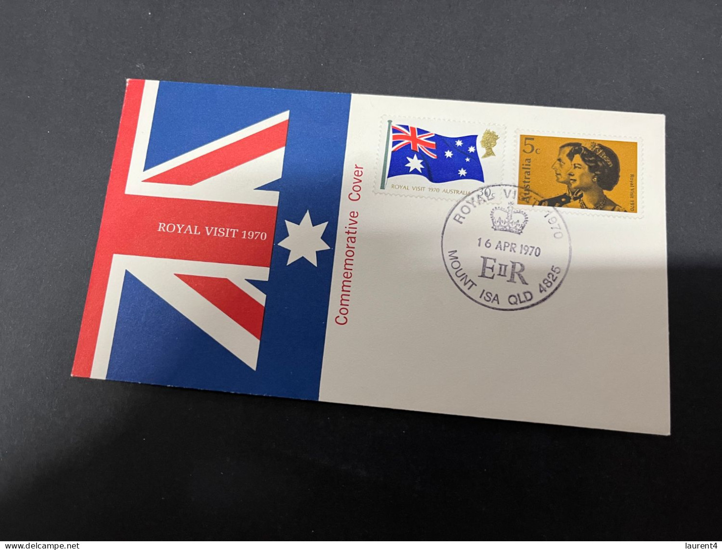 1-10-2023 (3 U 4) Australia FDC - 1970 - Royal Visit (QLD- Mt Isa Postmark) With Both Value Stamps - Otros & Sin Clasificación