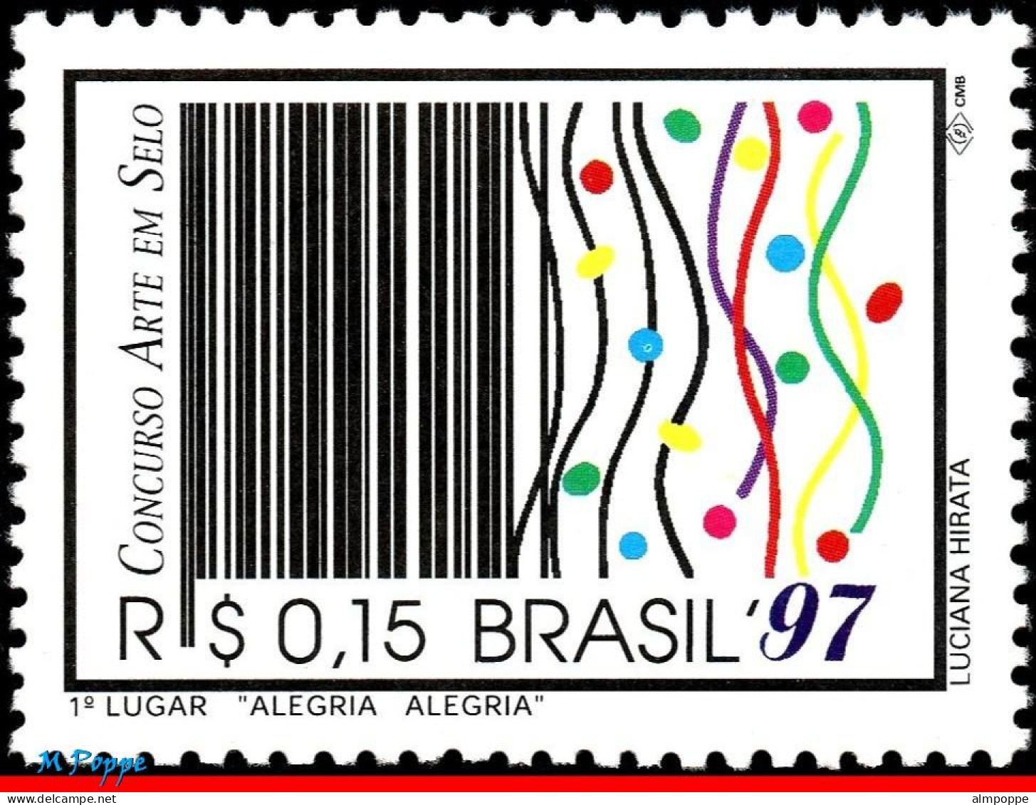 Ref. BR-2617-Q BRAZIL 1997 - STAMP DESIGN CONTESTWINNER, CARNIVAL, MI# 2738, BLOCK MNH, ART 1V Sc# 2617 - Blokken & Velletjes