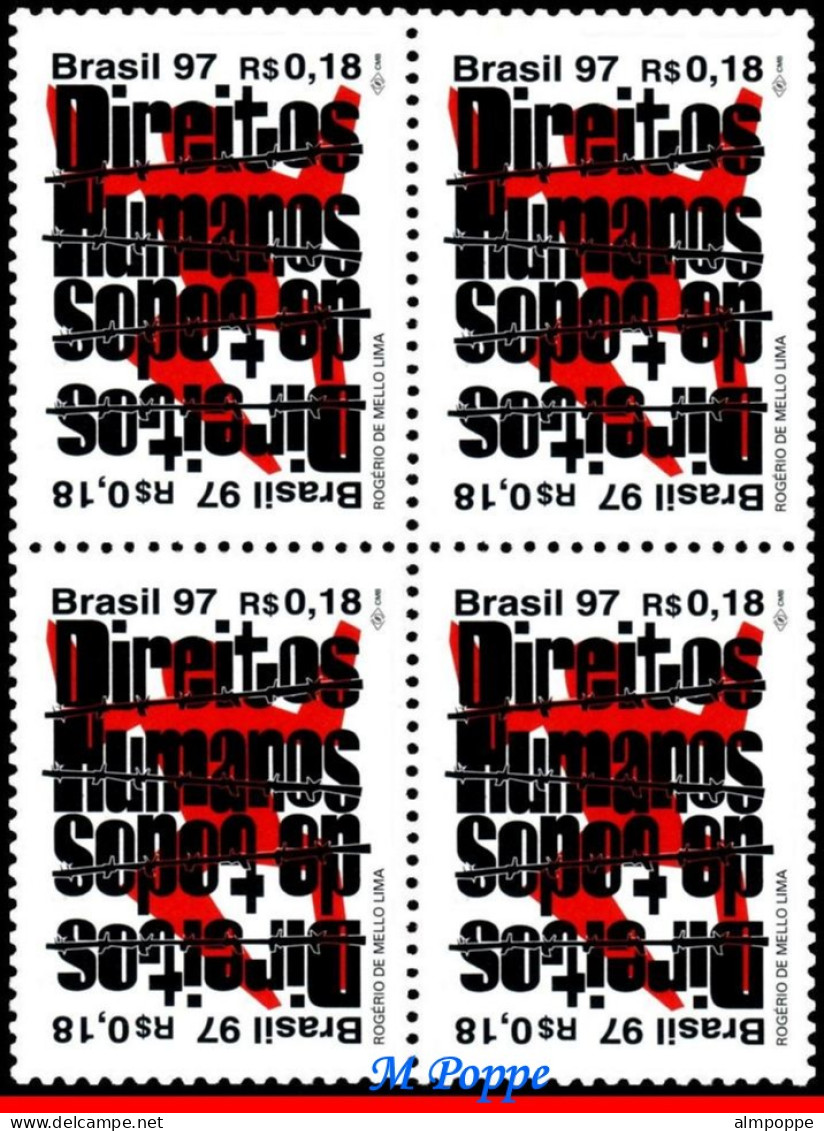 Ref. BR-2629-Q BRAZIL 1997 - ART, MI# 2751,BLOCK MNH, HUMAN RIGHTS 4V Sc# 2629 - Blocchi & Foglietti