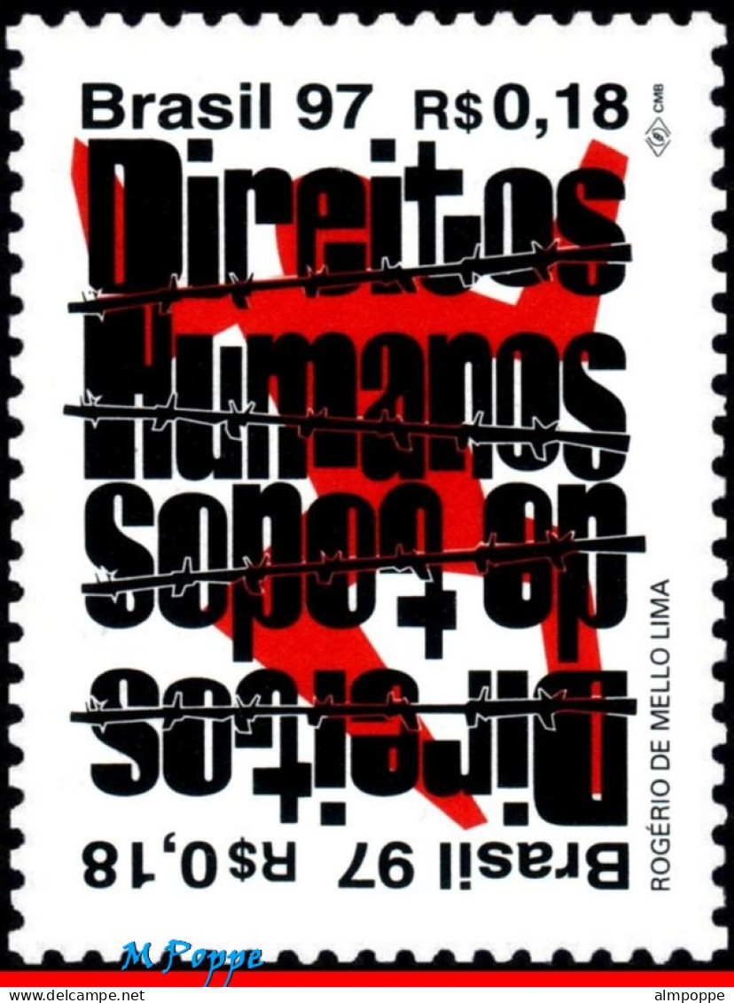 Ref. BR-2629-Q BRAZIL 1997 - ART, MI# 2751,BLOCK MNH, HUMAN RIGHTS 4V Sc# 2629 - Blocchi & Foglietti