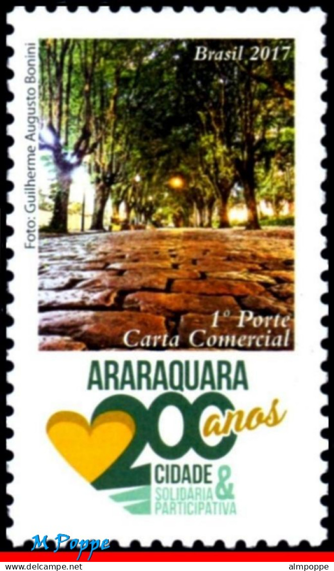 Ref. BR-V2017-09FO BRAZIL 2017 - 200 YEARS OF ARARAQUARACITY, TREES, SHEET MNH, CITIES 18V - Blocks & Kleinbögen