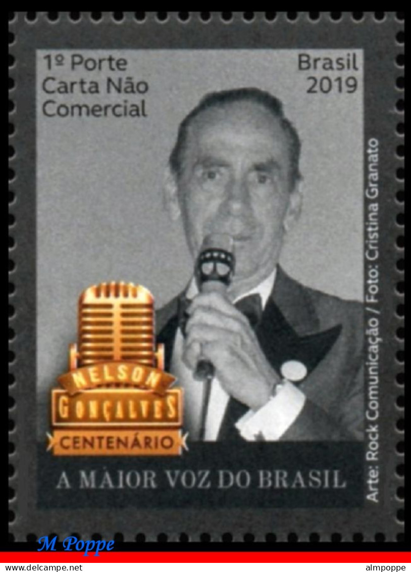 Ref. BR-V2019-10-F BRAZIL 2019 - NELSON GONCALVES, SINGER,THE GREATEST VOICE OF BRAZIL, SHEET MNH, FAMOUS PEOPLE 20V - Hojas Bloque
