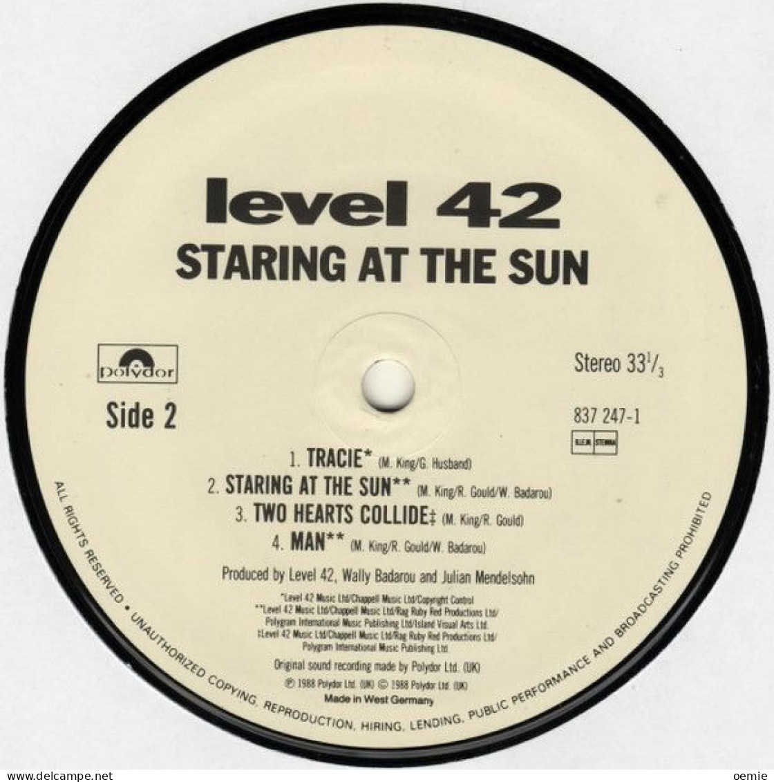 LEVEL  42  °  STARRING AT THE SUN - Otros - Canción Inglesa