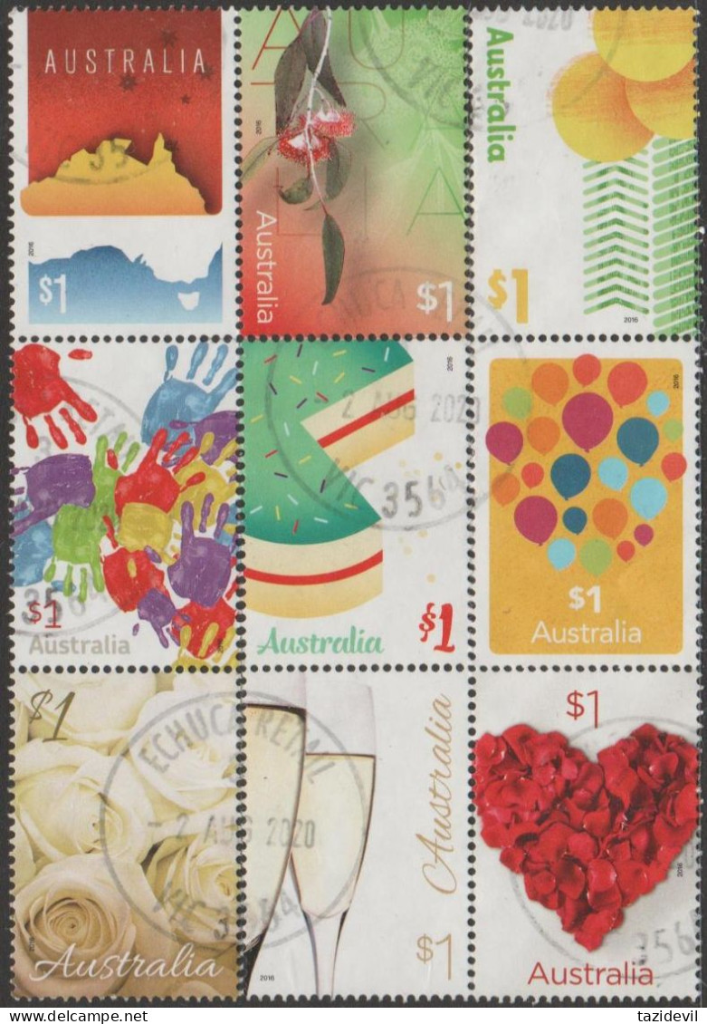 AUSTRALIA - USED 2016 $9.00 Block Of Love To Celebrate - Has Severe Separation - Used Stamps