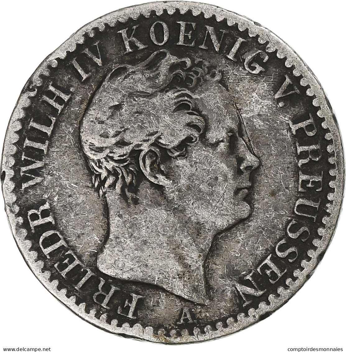 Monnaie, Etats Allemands, PRUSSIA, Friedrich Wilhelm IV, 1/6 Thaler, 1847 - Taler & Doppeltaler