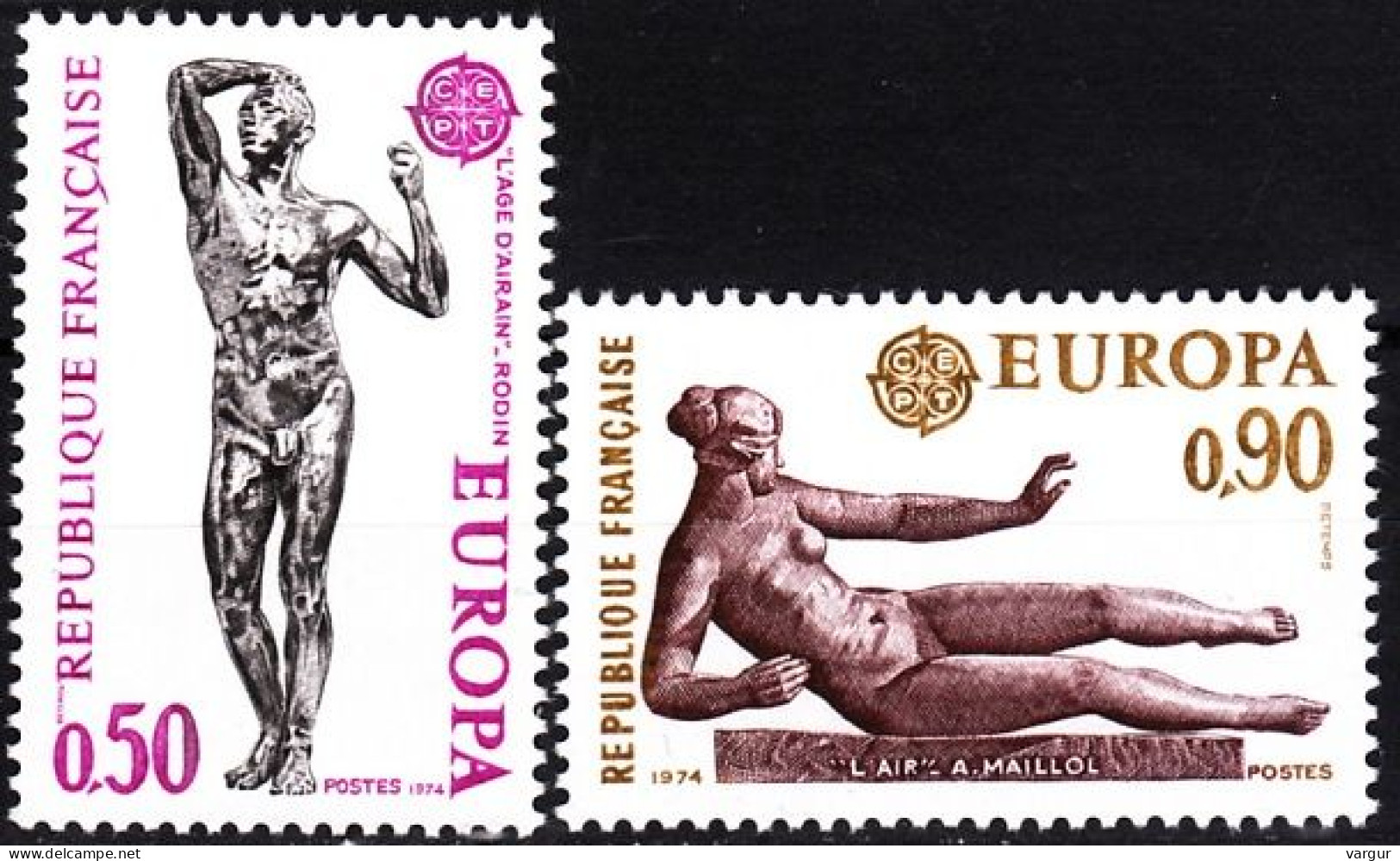 FRANCE 1974 EUROPA: Sculpture. Complete Set, MNH - 1974