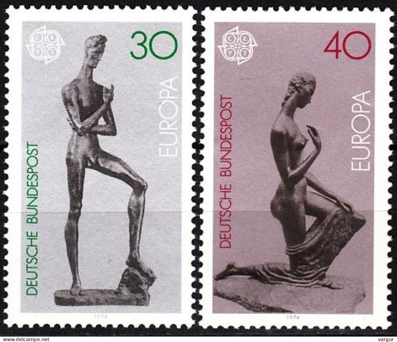 GERMANY 1974 EUROPA: Sculpture. Complete Set, MNH - 1974