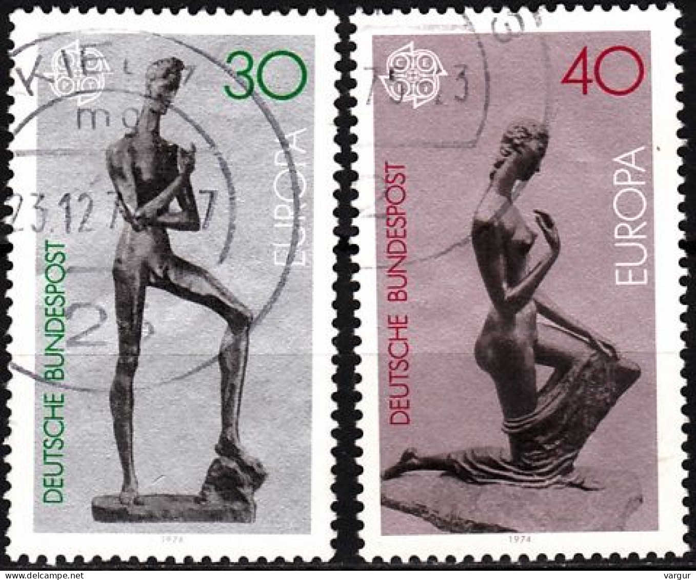 GERMANY 1974 EUROPA: Sculpture. Complete Set, Used - 1974