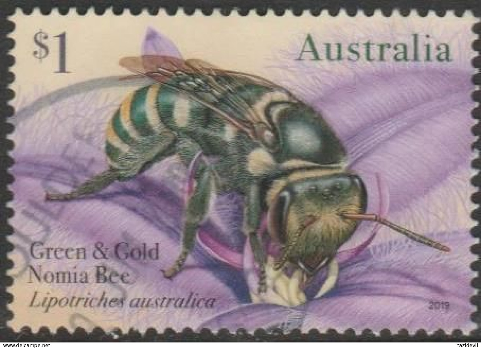 AUSTRALIA - USED 2019 $1.00 Native Bees - Green And Gold Nomia Bee - Used Stamps