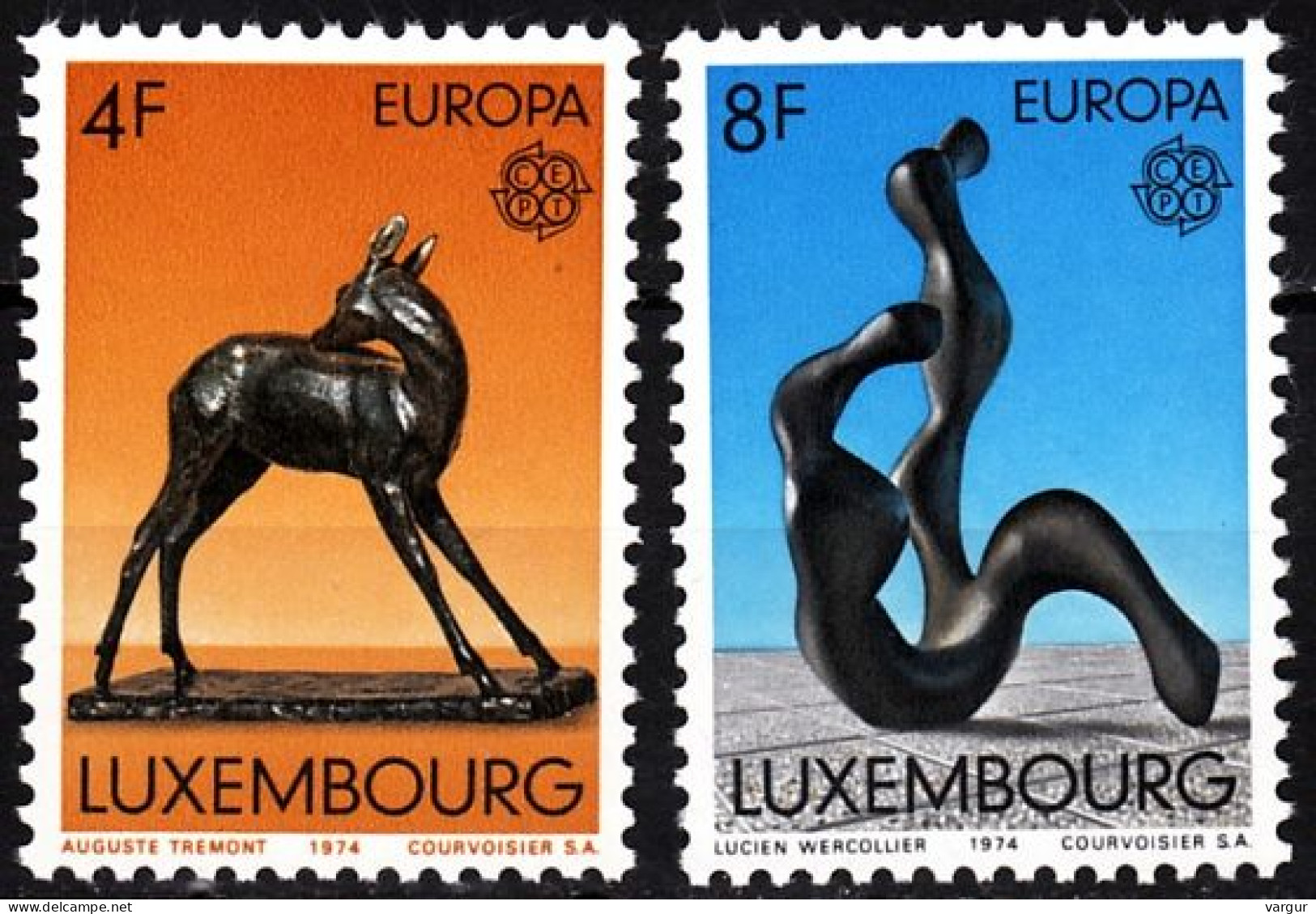 LUXEMBOURG / LUXEMBURG 1974 EUROPA: Sculpture. Complete Set, MNH - 1974