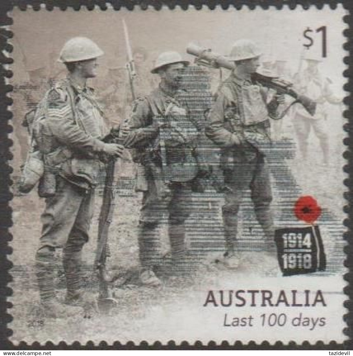 AUSTRALIA - USED 2018 $1.00 Centenary Of WWI: 1918 - Last 100 Days - Soldiers - Used Stamps