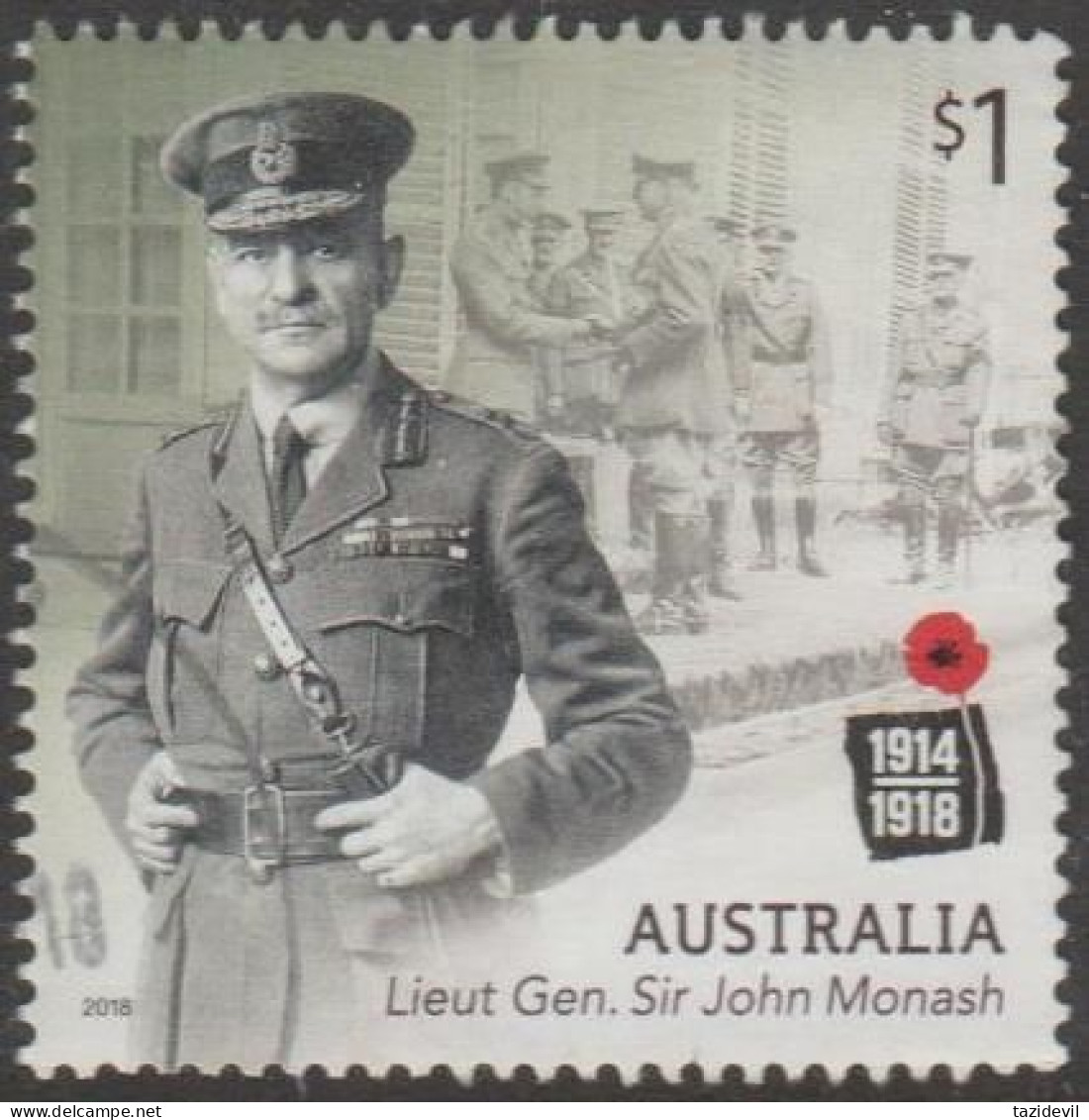 AUSTRALIA - USED 2018 $1.00 Centenary Of WWI: 1918 - Lieut. Gen. John Monash - Soldier - Used Stamps