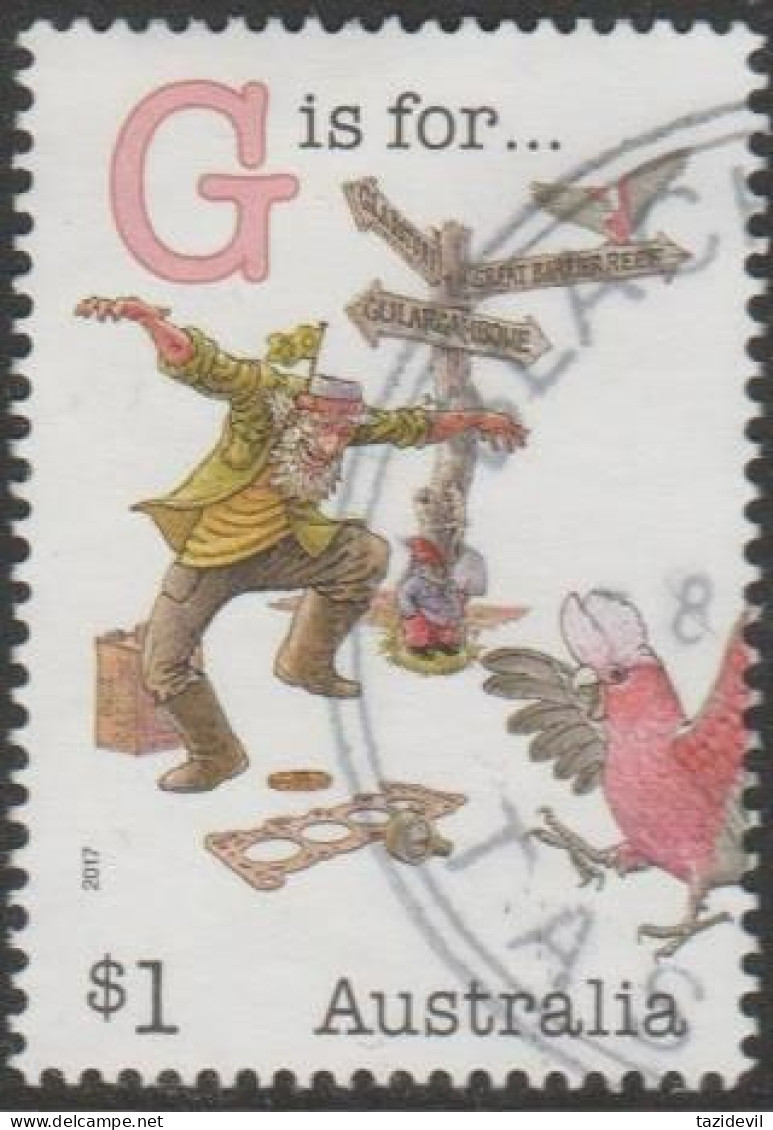 AUSTRALIA - USED 2017 $1.00 Fair Dinkum Aussie Alphabet - "G" Is For Galah And A Man Acting Like One - Used Stamps