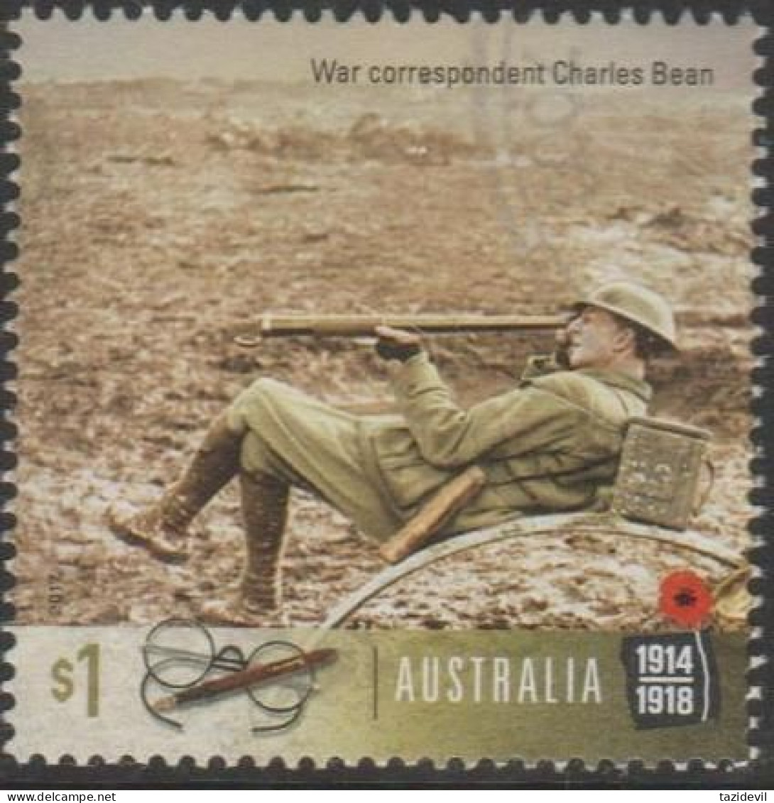 AUSTRALIA - USED 2017 $1.00 Centenary Of WWI: 1917 War Correspondent Charles Bean - Used Stamps