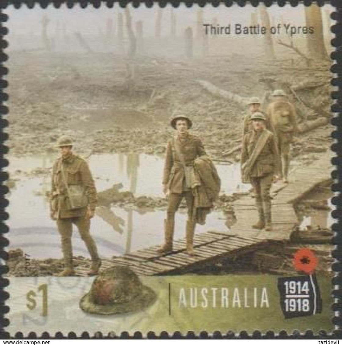 AUSTRALIA - USED 2017 $1.00 Centenary Of WWI: 1917 Third Battle Of Ypres - Soldiers - Used Stamps