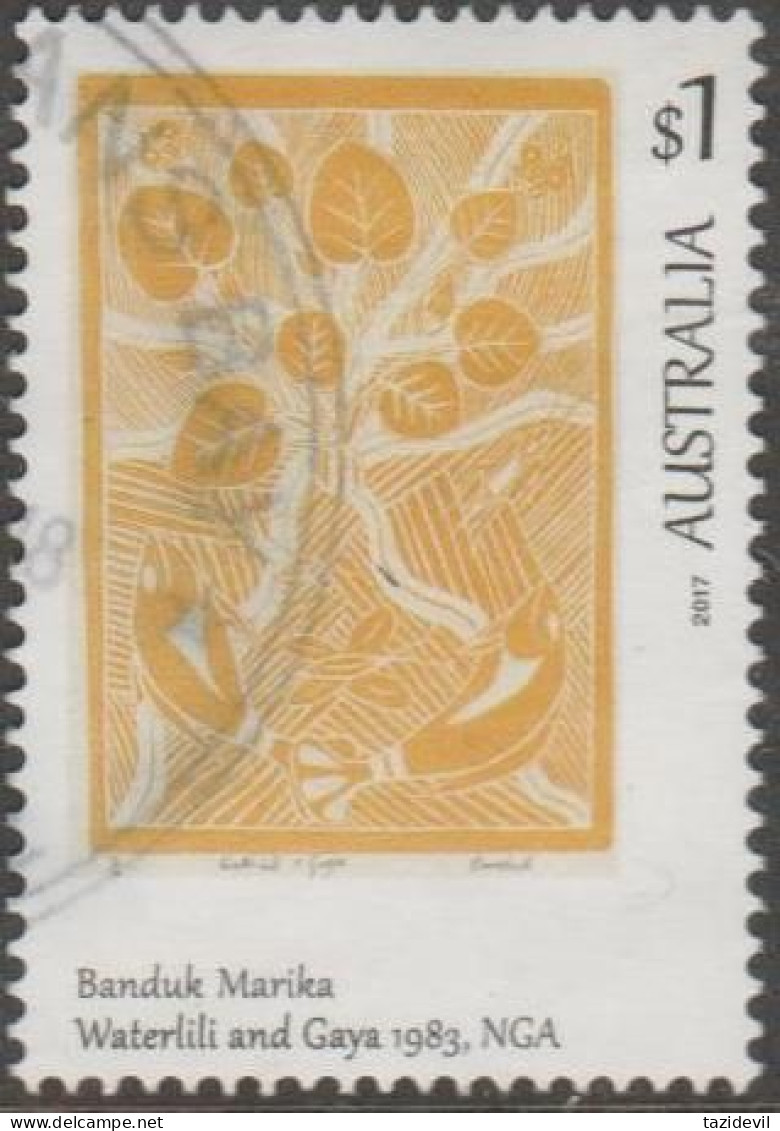 AUSTRALIA - USED 2017 $1.00 Art Of The North - Banduk Marika - Waterlili And Gaya 1983 NGA - Used Stamps
