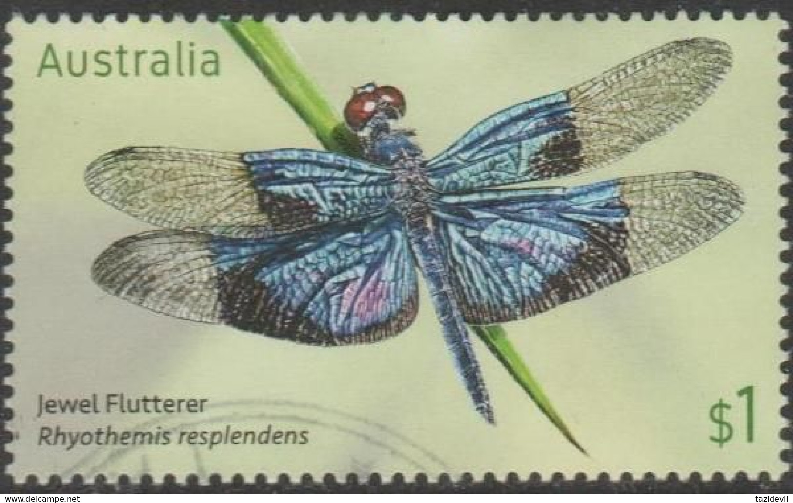 AUSTRALIA - USED 2017 $1.00 Stamp Collecting Month: Dragonflies - Jewel Flutterer - Used Stamps