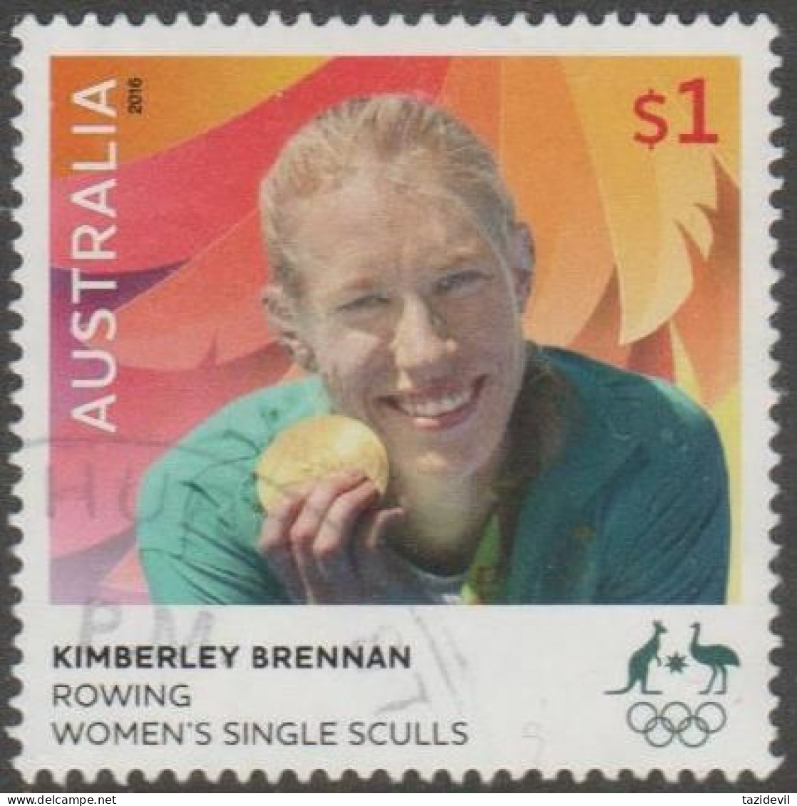 AUSTRALIA - USED 2016 $1.00 Olympic Games Gold Medal Winners - Kimberley Brennan - Women's Single Sculls - Used Stamps