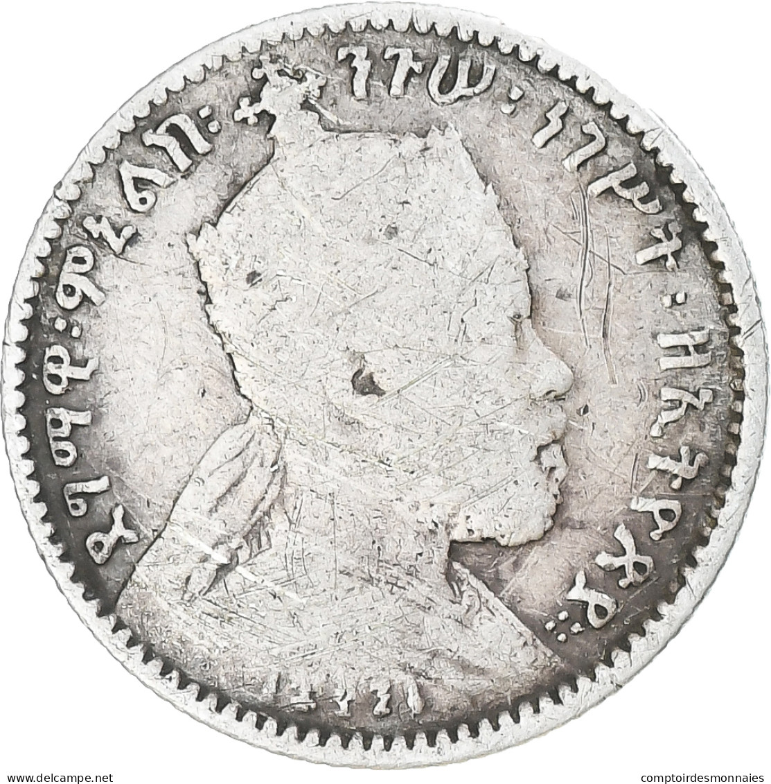 Monnaie, Éthiopie, Menelik II, Gersh, 1897, TB, Argent, KM:12 - Ethiopië