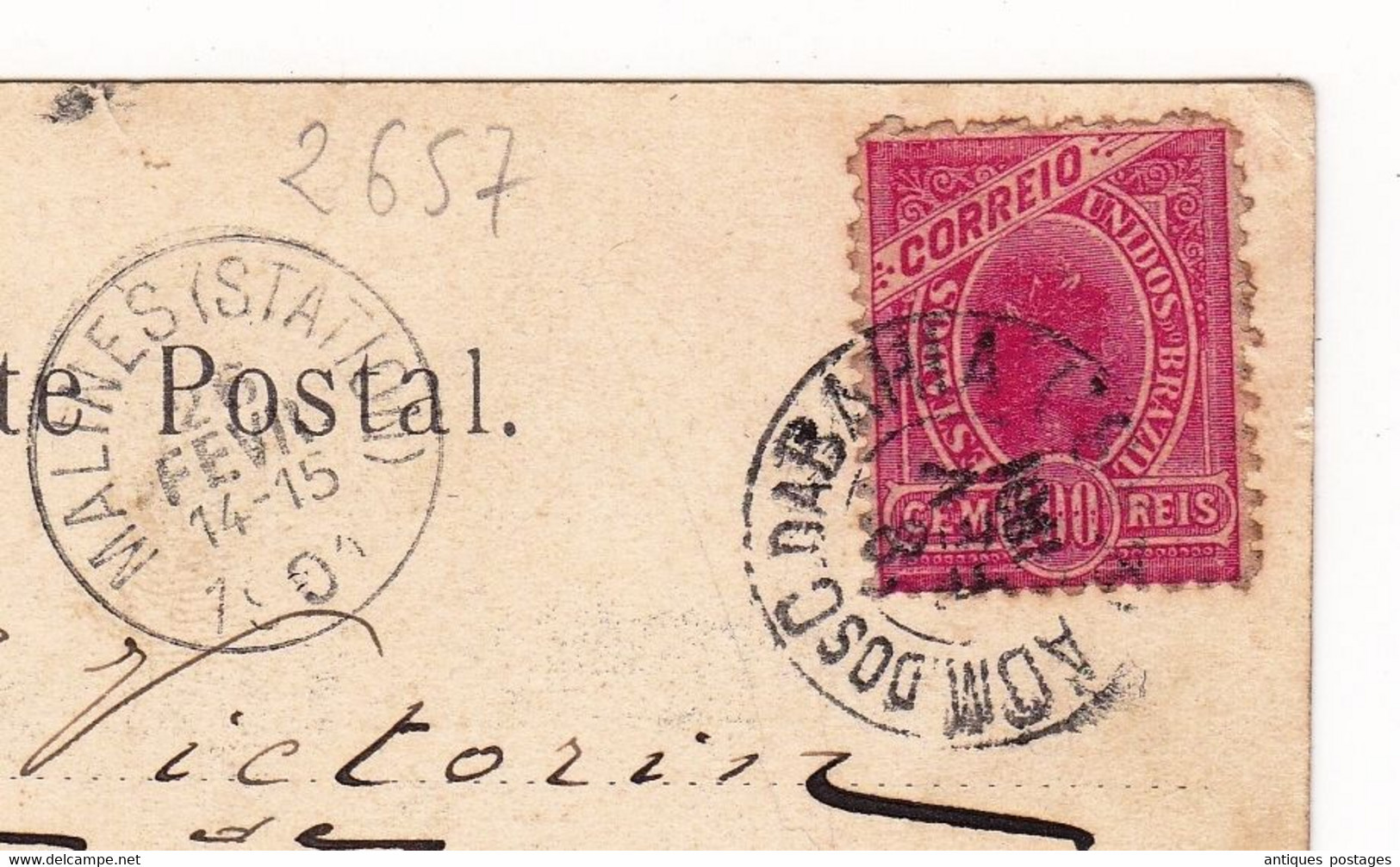 Bilhete Postal Santo Antonio Salvador Da Bahia 1901 Brésil Brasil Brazil Malines Belgique - Cartas & Documentos