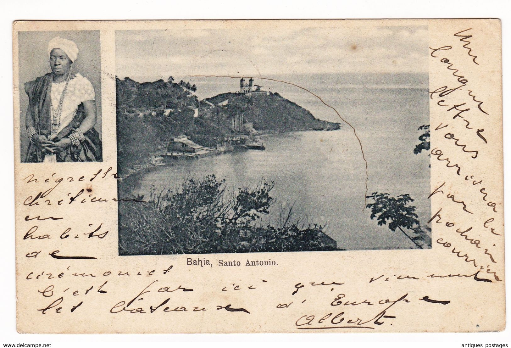 Bilhete Postal Santo Antonio Salvador Da Bahia 1901 Brésil Brasil Brazil Malines Belgique - Covers & Documents